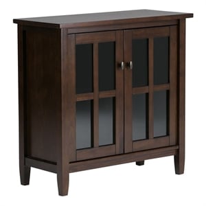 Atlin Designs 32&quot Transitional Solid Wood Low Cabinet in Tobacco Brown
