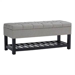 Atlin Designs Transitional Fabric Storage Ottoman Bench in Dove Gray