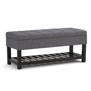 Atlin Designs Storage Ottoman Bench in Slate Gray