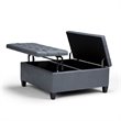 Atlin Designs Storage Coffee Table Ottoman in Stone Gray