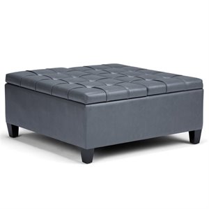 Atlin Designs Storage Coffee Table Ottoman in Stone Gray