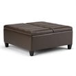 Atlin Designs Storage Coffee Table Ottoman in Chocolate Brown