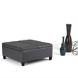 Atlin Designs Storage Coffee Table Ottoman in Stone Gray