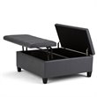 Atlin Designs Storage Coffee Table Ottoman in Stone Gray