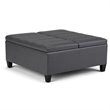 Atlin Designs Storage Coffee Table Ottoman in Stone Gray