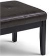 Atlin Designs Faux Leather Tufted Ottoman Bench in Black
