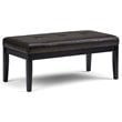 Atlin Designs Faux Leather Tufted Ottoman Bench in Black