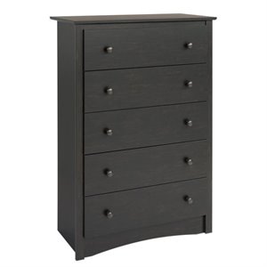 atlin designs 5 drawer chest in washed black
