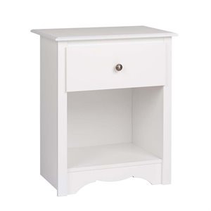 atlin designs 1 drawer tall nightstand in white