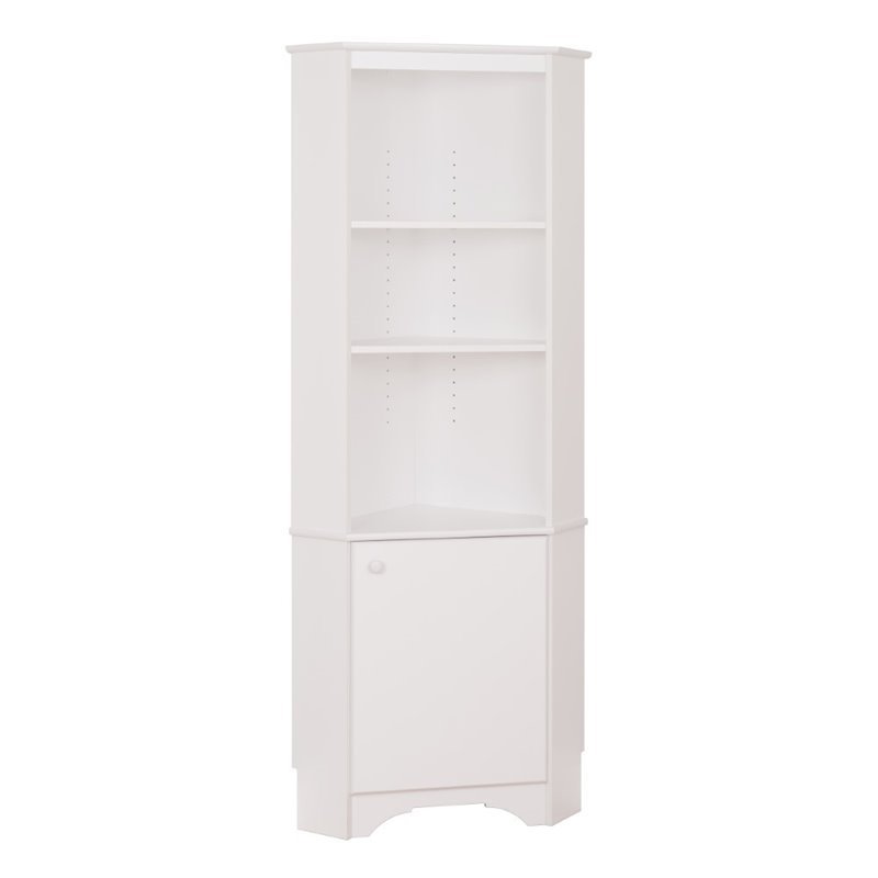 72 in. White Tall Storage Cabinet with Glass Doors and Adjustable