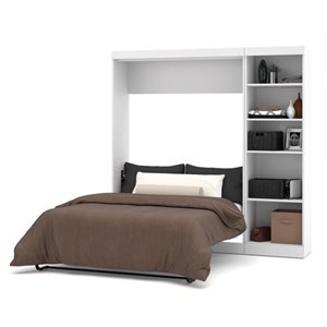 Atlin Designs 84&quot Full Wall Bed with 5-Shelf Storage Unit in White