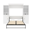 Atlin Designs Wood Queen Murphy Bed & 2 Organizers with Doors in White