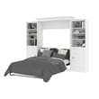 Atlin Designs Wood Queen Murphy Bed & 2 Organizers with Doors in White