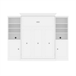 Atlin Designs Wood Queen Murphy Bed & 2 Organizers with Doors in White