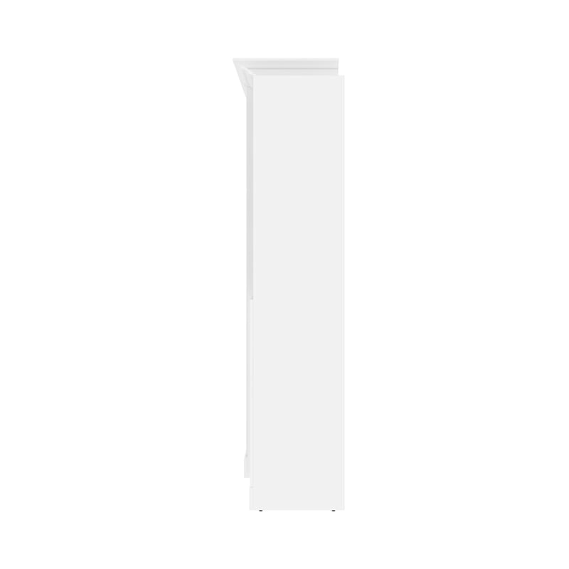 Atlin Designs Wood Queen Murphy Bed & 2 Organizers with Doors in White