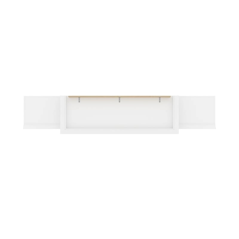 Atlin Designs Wood Queen Murphy Bed & 2 Organizers with Doors in White