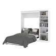 Atlin Designs Contemporary Wood Full Murphy Bed and Closet Organizer in White