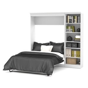 Atlin Designs Contemporary Wood Full Murphy Bed and Closet Organizer in White