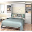 Atlin Designs Transitional Wood Queen Wall Bed with Storage in White