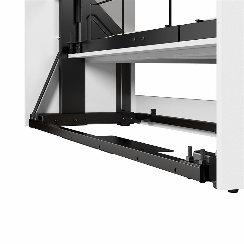 Atlin Designs Transitional Wood Queen Wall Bed with Storage in White