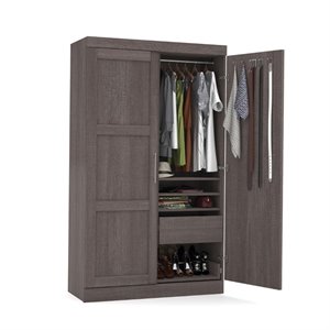 atlin designs pullout armoire in bark gray