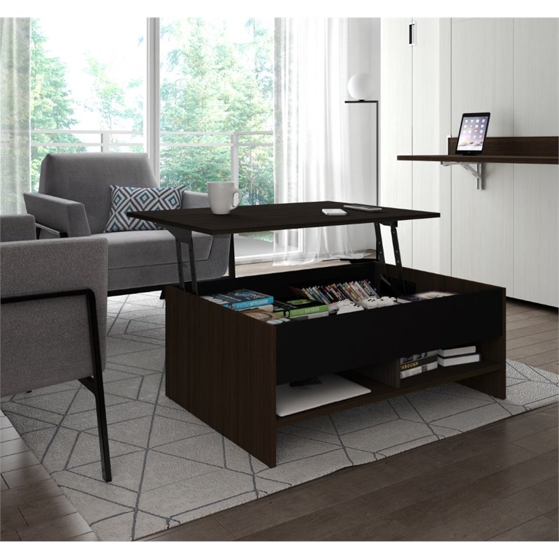 Atlin Designs Lift Top Coffee Table In Dark Chocolate And Black Atlin Designs Lift Top Coffee Table In Dark Chocolate And Black