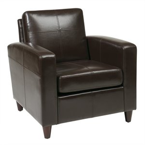 atlin designs leather club chair in espresso