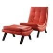 Atlin Designs 16'' Modern Faux Leather Lounge Chair and Ottoman in Red