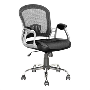 atlin designs faux leather executive office chair in black