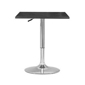 atlin designs adjustable square pub table in black