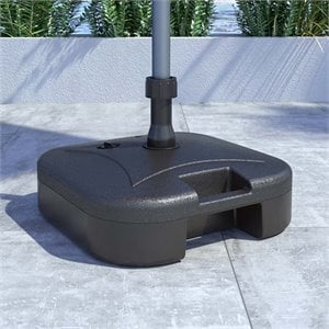 atlin designs heavy plastic patio umbrella base in dark gray