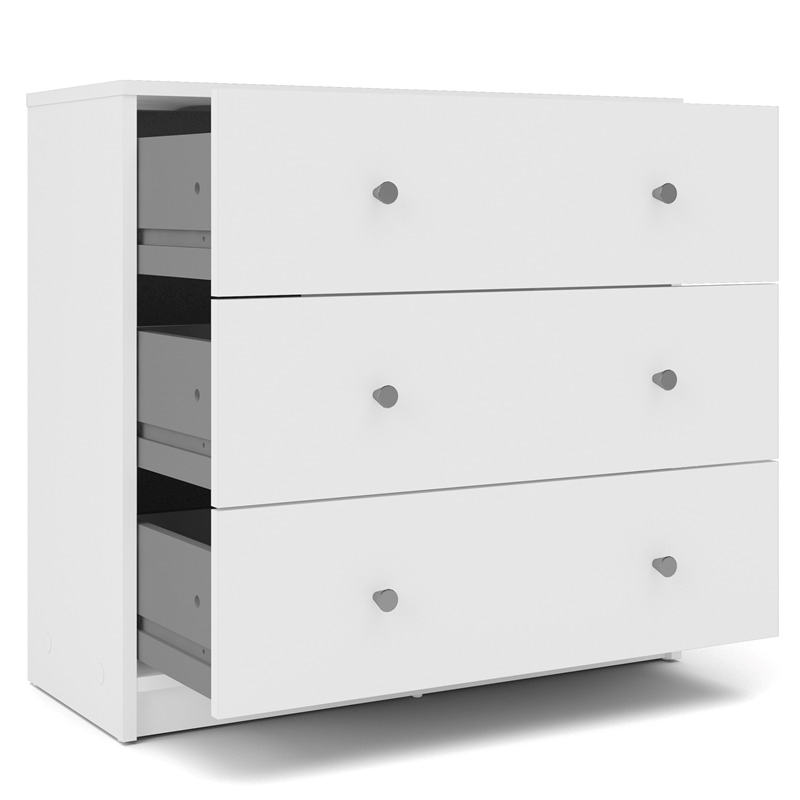 Atlin Designs Contemporary 3-Drawer Engineered Wood Chest in White