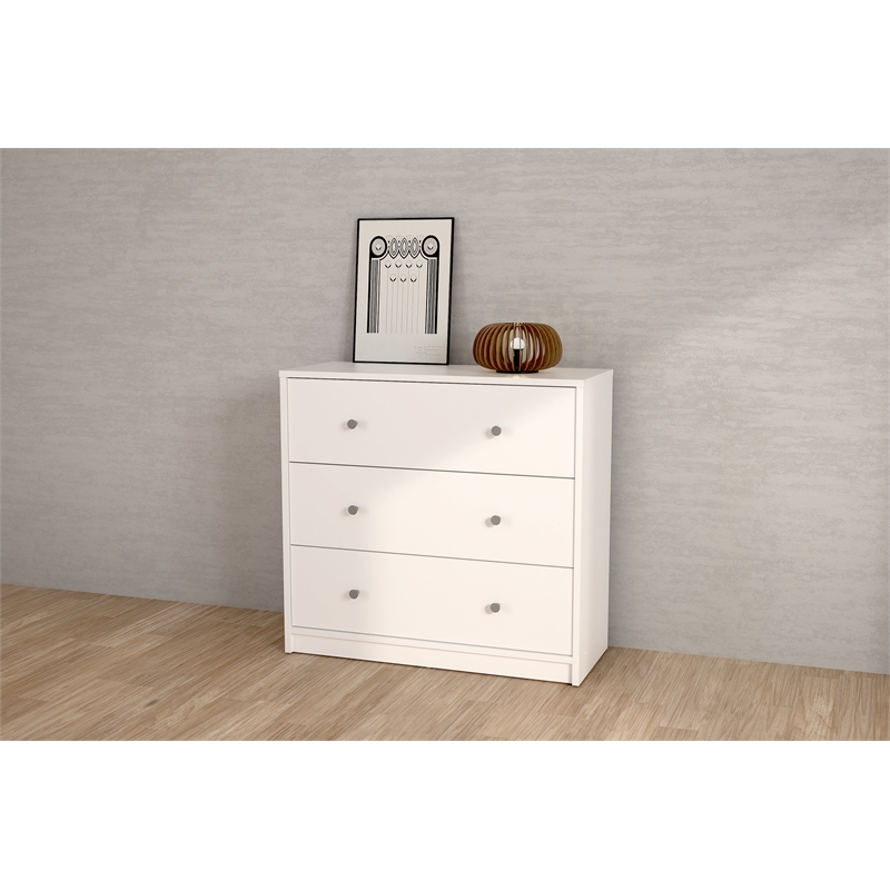 Atlin Designs Contemporary 3-Drawer Engineered Wood Chest in White