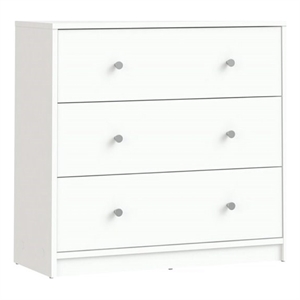 atlin designs 3 drawer chest in white