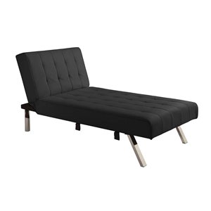 atlin designs faux leather chaise lounge in black