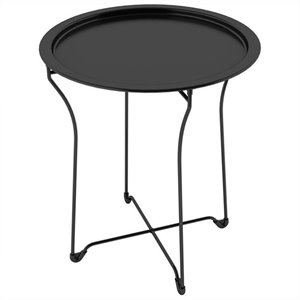 atlin designs metal round side table in black