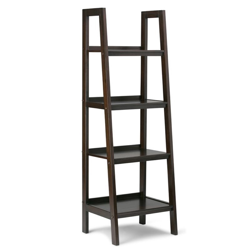 Atlin Designs 4 Shelf Ladder Bookcase in Saddle Brown