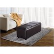 Atlin Designs Faux Leather Storage Bench in Brown