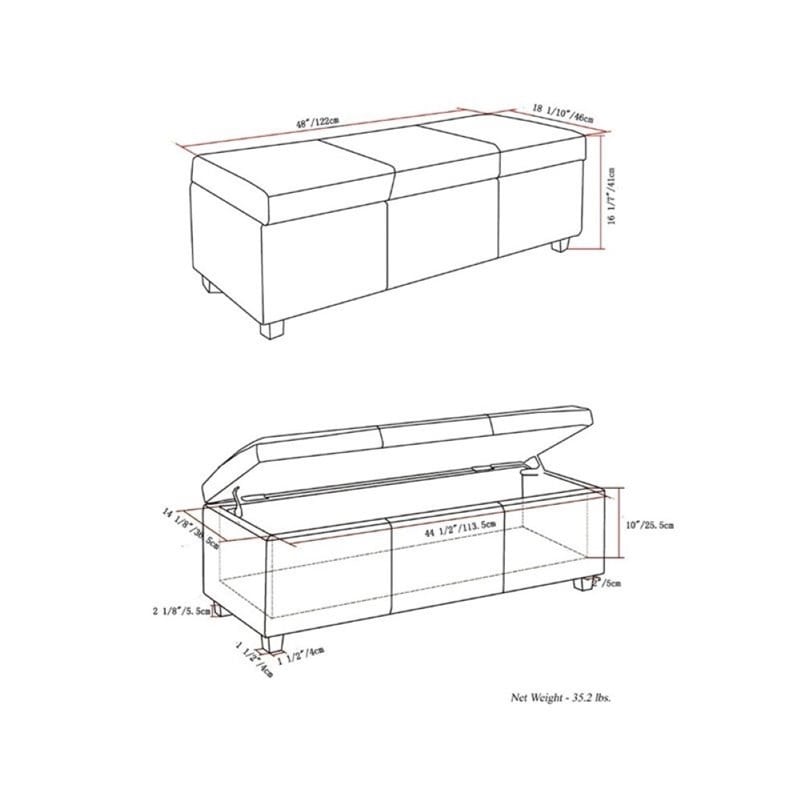 Atlin Designs Storage Bench in Fawn Brown