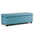 Atlin Designs Faux Leather Storage Bench in Blue