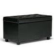 Atlin Designs Faux Leather Storage Bench in Black
