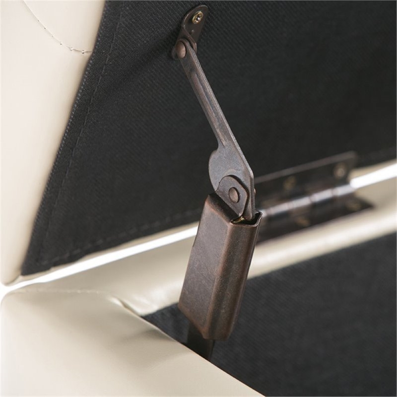 Atlin Designs Transitional Faux Leather Storage Bench in Cream