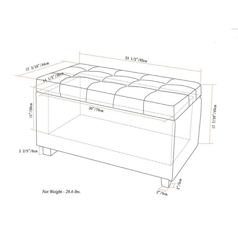 Atlin Designs Faux Leather Storage Bench in Red