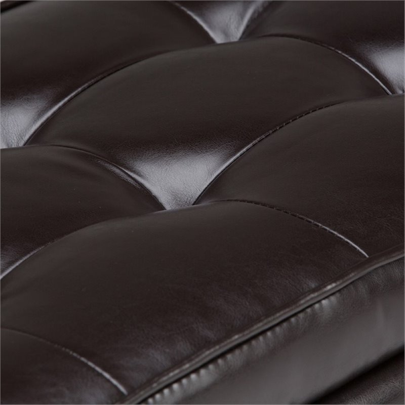 Atlin Designs Faux Leather Storage Bench in Brown
