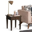 Atlin Designs Square Contemporary Wood End Table in Dark Tobacco Brown