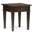 Atlin Designs Square Contemporary Wood End Table in Dark Tobacco Brown