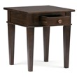 Atlin Designs Square Contemporary Wood End Table in Dark Tobacco Brown