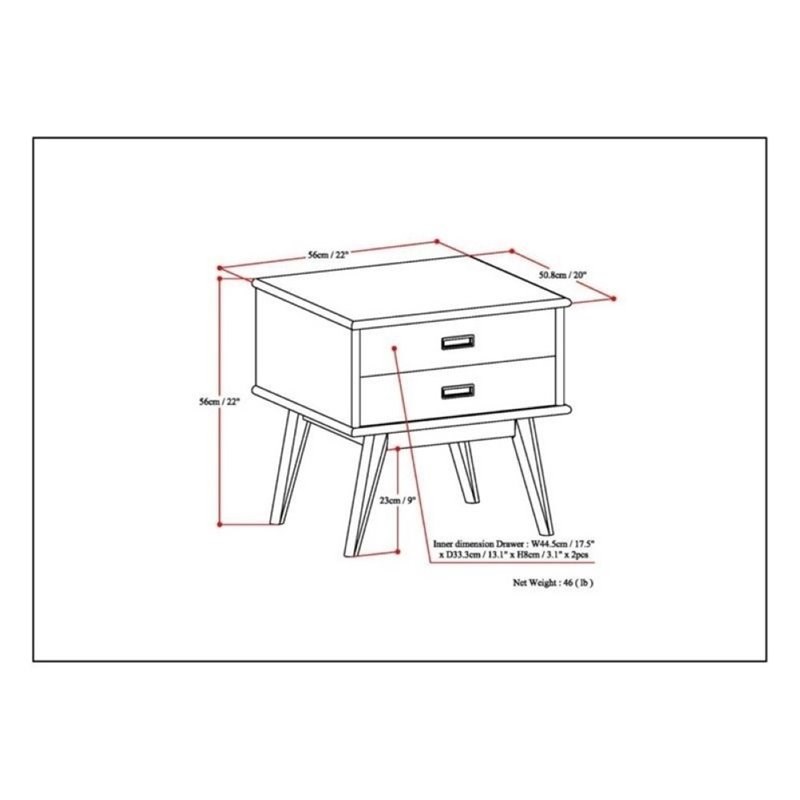 Atlin Designs End Table in Auburn Brown