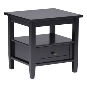 Atlin Designs Rectangular Transitional Wood End Side Table in Black