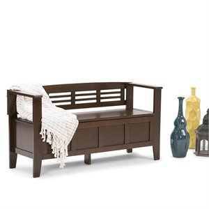 Atlin Designs Entryway Storage Bench in Rustic Brown